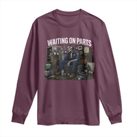 Waiting On Parts HVAC Tech Skeleton Funny Mechanic Graphic Long Sleeve Shirt