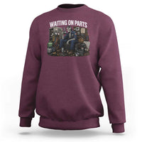 Waiting On Parts HVAC Tech Skeleton Funny Mechanic Graphic Sweatshirt