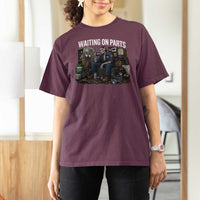 Waiting On Parts HVAC Tech Skeleton Funny Mechanic Graphic T Shirt For Women