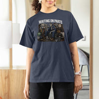 Waiting On Parts HVAC Tech Skeleton Funny Mechanic Graphic T Shirt For Women