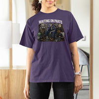 Waiting On Parts HVAC Tech Skeleton Funny Mechanic Graphic T Shirt For Women
