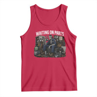 Waiting On Parts HVAC Tech Skeleton Funny Mechanic Graphic Tank Top