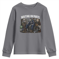 Waiting On Parts HVAC Tech Skeleton Funny Mechanic Graphic Youth Sweatshirt