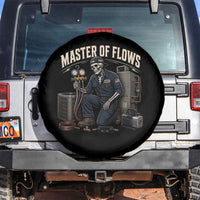 HVAC Tech Skeleton Mechanic Spare Tire Cover Master Of Flows Vintage Distressed Graphic