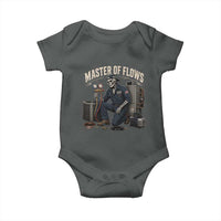 HVAC Tech Skeleton Mechanic Baby Onesie Master Of Flows Vintage Distressed Graphic