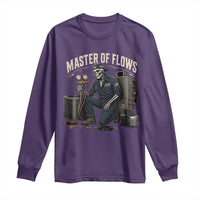 HVAC Tech Skeleton Mechanic Long Sleeve Shirt Master Of Flows Vintage Distressed Graphic