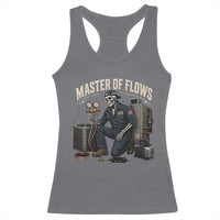 HVAC Tech Skeleton Mechanic Racerback Tank Top Master Of Flows Vintage Distressed Graphic