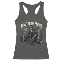 HVAC Tech Skeleton Mechanic Racerback Tank Top Master Of Flows Vintage Distressed Graphic