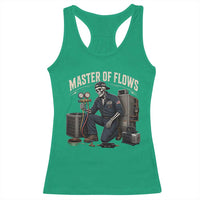 HVAC Tech Skeleton Mechanic Racerback Tank Top Master Of Flows Vintage Distressed Graphic