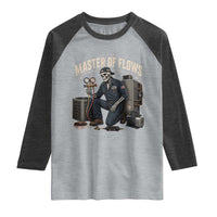 HVAC Tech Skeleton Mechanic Raglan Shirt Master Of Flows Vintage Distressed Graphic