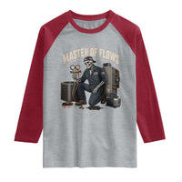 HVAC Tech Skeleton Mechanic Raglan Shirt Master Of Flows Vintage Distressed Graphic