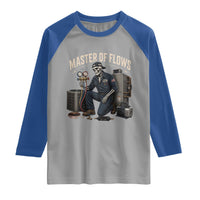 HVAC Tech Skeleton Mechanic Raglan Shirt Master Of Flows Vintage Distressed Graphic