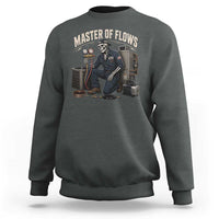 HVAC Tech Skeleton Mechanic Sweatshirt Master Of Flows Vintage Distressed Graphic