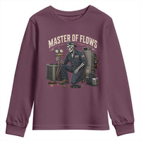 HVAC Tech Skeleton Mechanic Youth Sweatshirt Master Of Flows Vintage Distressed Graphic