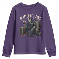 HVAC Tech Skeleton Mechanic Youth Sweatshirt Master Of Flows Vintage Distressed Graphic