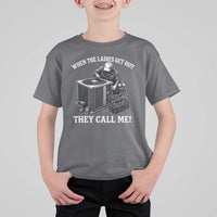 Funny HVAC Technician Graphic T Shirt For Kid When The Ladies Get Hot They Call Me