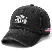 HVAC Tech Graphic Washed Cotton Baseball Cap I Am Silently Judging Your Filter Replacement Schedule