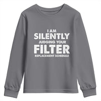 HVAC Tech Graphic Youth Sweatshirt I Am Silently Judging Your Filter Replacement Schedule