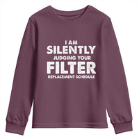HVAC Tech Graphic Youth Sweatshirt I Am Silently Judging Your Filter Replacement Schedule