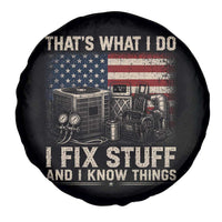 HVAC Technician American Flag Spare Tire Cover I Fix Stuff And I Know Things American Flag