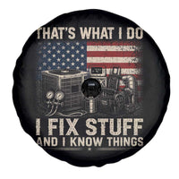 HVAC Technician American Flag Spare Tire Cover I Fix Stuff And I Know Things American Flag