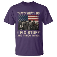 HVAC Technician American Flag T Shirt I Fix Stuff And I Know Things American Flag