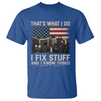 HVAC Technician American Flag T Shirt I Fix Stuff And I Know Things American Flag
