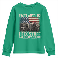 HVAC Technician American Flag Youth Sweatshirt I Fix Stuff And I Know Things American Flag