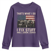 HVAC Technician American Flag Youth Sweatshirt I Fix Stuff And I Know Things American Flag