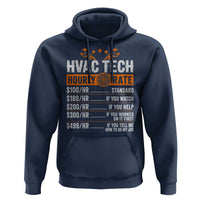 HVAC Tech Hourly Rate Hoodie Funny Labor Pricing List Technician Quote Graphic