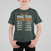 HVAC Tech Hourly Rate T Shirt For Kid Funny Labor Pricing List Technician Quote Graphic