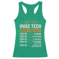 HVAC Tech Hourly Rate Racerback Tank Top Funny Labor Pricing List Technician Quote Graphic