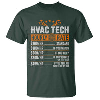 HVAC Tech Hourly Rate T Shirt Funny Labor Pricing List Technician Quote Graphic