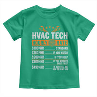 HVAC Tech Hourly Rate Toddler T Shirt Funny Labor Pricing List Technician Quote Graphic