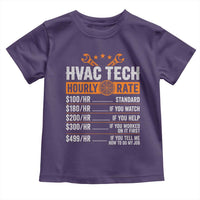 HVAC Tech Hourly Rate Toddler T Shirt Funny Labor Pricing List Technician Quote Graphic