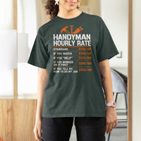 Handyman Hourly Rate T Shirt For Women Handyman Gifts Contractor Coworker Gift