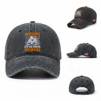 Welder Gifts for Men Washed Cotton Baseball Cap Welding Its Like Sewing With Fire American Flag