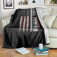 Vintage Distressed Mechanic Trucker Graphic Throw Blanket Diesel Power USA Flag