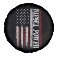 Vintage Distressed Mechanic Trucker Graphic Spare Tire Cover Diesel Power USA Flag