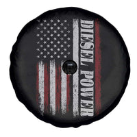 Vintage Distressed Mechanic Trucker Graphic Spare Tire Cover Diesel Power USA Flag