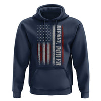 Vintage Distressed Mechanic Trucker Graphic Hoodie Diesel Power USA Flag