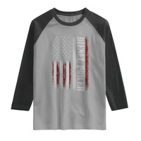 Vintage Distressed Mechanic Trucker Graphic Raglan Shirt Diesel Power USA Flag