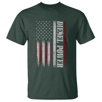 Vintage Distressed Mechanic Trucker Graphic T Shirt Diesel Power USA Flag