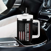 Vintage Distressed Mechanic Trucker Graphic Tumbler With Handle Diesel Power USA Flag