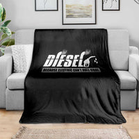 Diesel Because Electric Cars Can't Roll Coal Truck Throw Blanket Trucker Mechanic Graphic