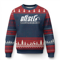 Diesel Because Electric Cars Can't Roll Coal Truck Ugly Christmas Sweater Trucker Mechanic Graphic