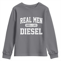 Funny Truck Mechanic Youth Sweatshirt Real Men Smell Like Diesel