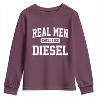 Funny Truck Mechanic Youth Sweatshirt Real Men Smell Like Diesel