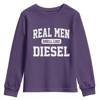 Funny Truck Mechanic Youth Sweatshirt Real Men Smell Like Diesel