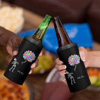 Well Shit Skeleton Detached Arm 4 in 1 Can Cooler Tumbler Gothic Halloween Flying Balloons Graphic